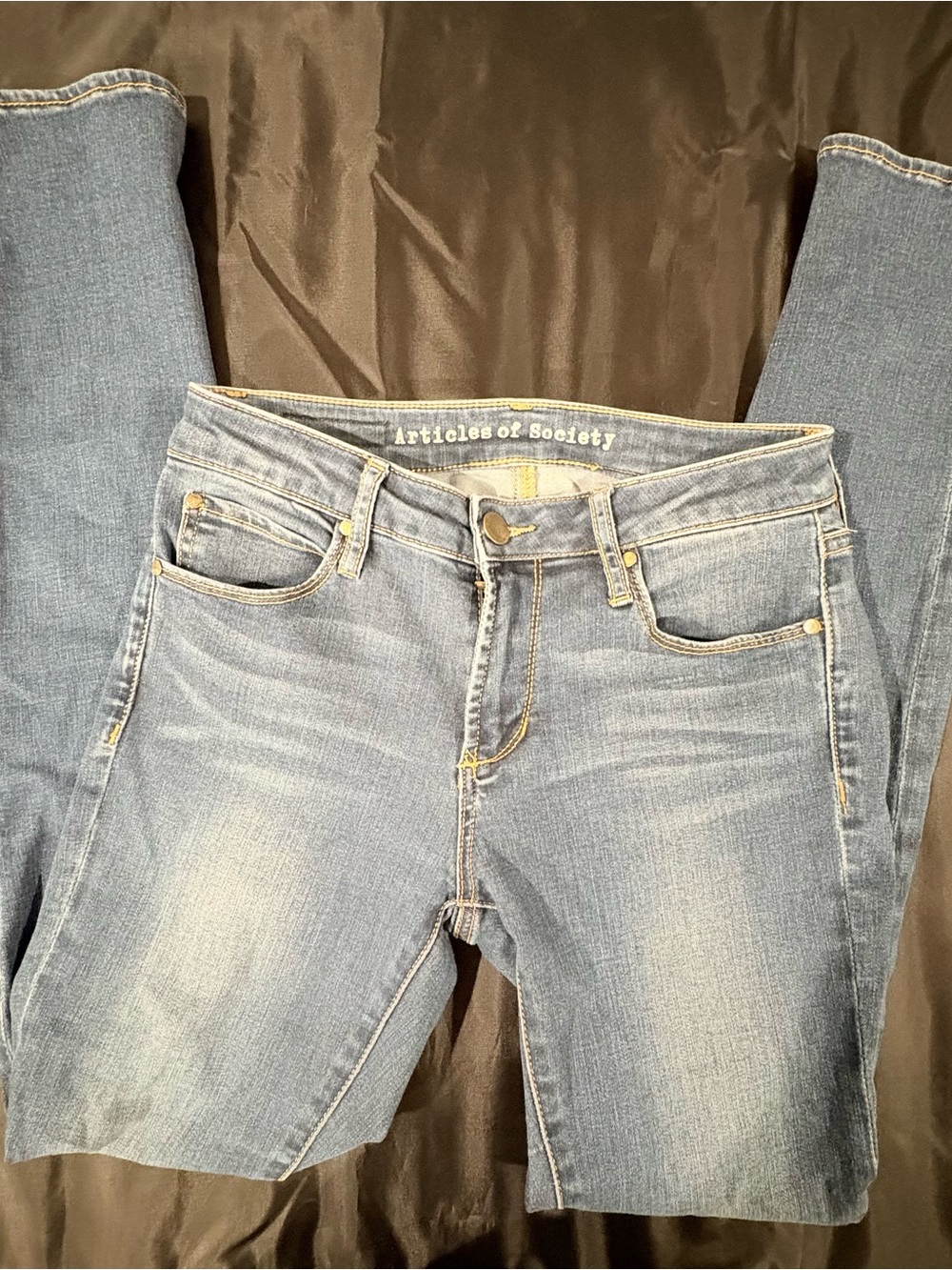 Articles of Society Y2K Light Wash Indie Mid Rise Stretch Skinny Jeans size 25 - Picture 1 of 12